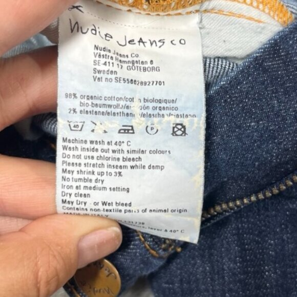 Nudie Jeans Mens Made in Italy Size 32x30 Blue Denim Mens Organic Cotton - Picture 4 of 10